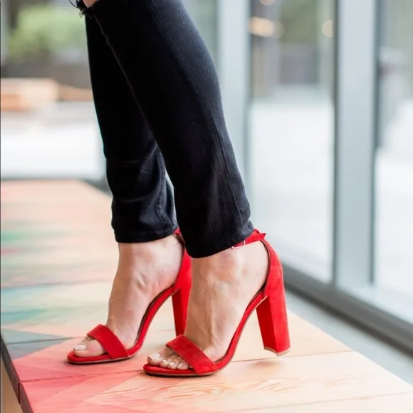 Steve Madden Shoes Steve Madden Red Suede Heels Poshmark